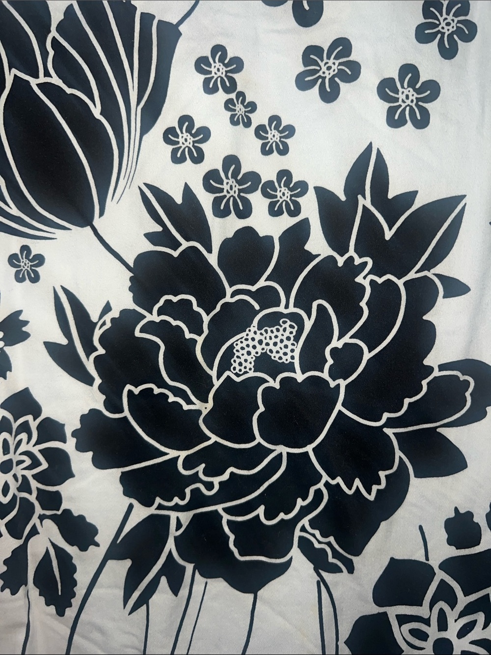 B. Smart Vintage Y2K Strapless Black & White Floral Belted Cotton Dress,Size 12 - Picture 4 of 9